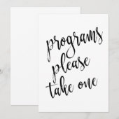 Bordjes 'Programma's, neem er een' betaalbaar bord Kaart (Voorkant / Achterkant)