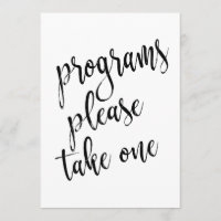 Bordjes 'Programma's, neem er een' betaalbaar bord
