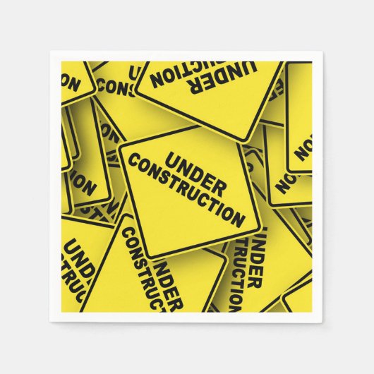 Bordjes 'Weg onder constructie' Servet (Voorkant)