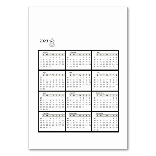 bordkalender kaart (Voorkant)