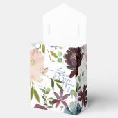 Bordo en Navy Floral Wedding Bedankdoosjes (Geopend)