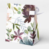 Bordo en Navy Floral Wedding Bedankdoosjes (Achterkant)