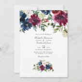 Bordo en Waterverf van de marine Floral QR Code We Kaart (Voorkant)