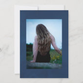 Bordo & Navy Watercolor Bloemige Viering van het L Kaart (Achterkant)