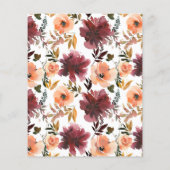 Bordo Peach Floral Wine Tasting Vrijgezellenfeest Flyer (Achterkant)