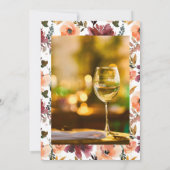 Bordo Peach Floral Wine Thécelebration of Life Kaart (Achterkant)