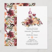 Bordo Peach Wine Tasting Couples Shower Kaart (Voorkant / Achterkant)