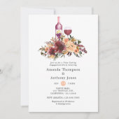 Bordo Peach Wine Tasting Engagement Party Kaart (Voorkant)