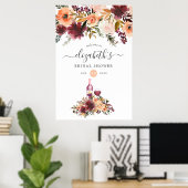 Bordo Peach Wine Tasting Vrijgezellenfeest Welkom Poster (Thuiskantoor)