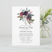 Bordo Violet Plum Floral Vrijgezellenfeest per pos Kaart (Staand voorkant)