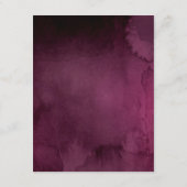 Bordo Violet Plum Waterverf Floral Guest Details Informatiekaartje (Achterkant)