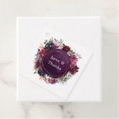 Bordo Violet Plum Waterverf Floral Wedding Bedankjes Labels (In situ)