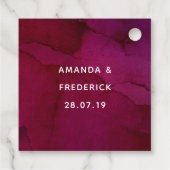 Bordo Violet Plum Waterverf Floral Wedding Bedankjes Labels (Achterkant)