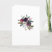 Bordo Violet Plum Waterverf Floral Wedding Programma (Achterkant)