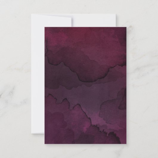 Bordo Violet Plum Waterverf Floral Wedding RSVP Kaartje (Achterkant)