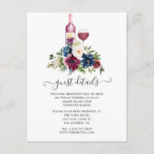 Bordo Wijnproeverij Trouwreceptie Gastdetails Informatiekaartje (Voorkant)