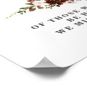 Bordo Witte Bloemige 'In Loving Memory' Herdenking Poster (Hoek)
