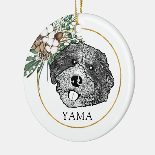 Bordoodle Hond Handtekening Gepersonaliseerd Keramisch Ornament (Links)