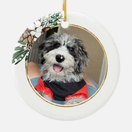 Bordoodle Hond Handtekening Gepersonaliseerd Keramisch Ornament (Achterkant)