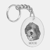 Bordoodle Hond Handtekening Gepersonaliseerd Sleutelhanger (Voorkant Links)