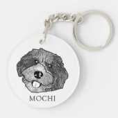 Bordoodle Hond Handtekening Gepersonaliseerd Sleutelhanger (Achterkant)