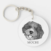 Bordoodle Hond Handtekening Gepersonaliseerd Sleutelhanger (Voorkant)