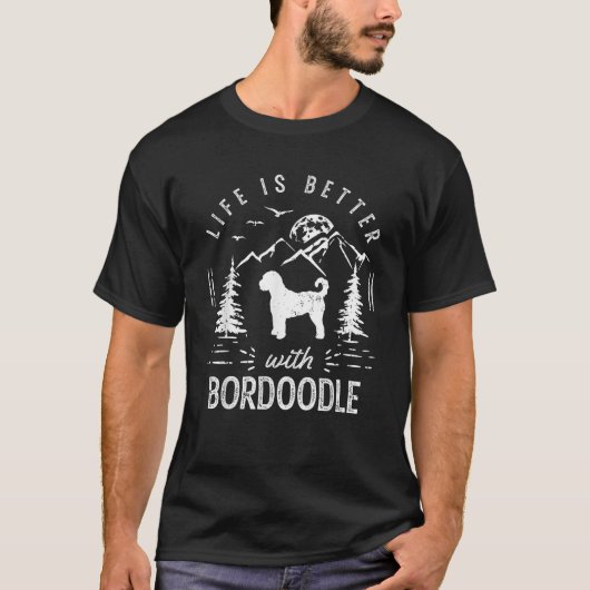 Bordoodle Leven Beter Moeder Vader Hond T-shirt (Voorkant)