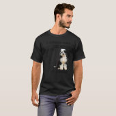 Bordoodle Quote mam Papa print Cute Border Collie  T-shirt (Voorkant volledig)