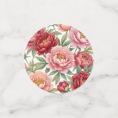 Bordpapier met pioenrozen – Decoratie Confetti (Kleine voorkant)