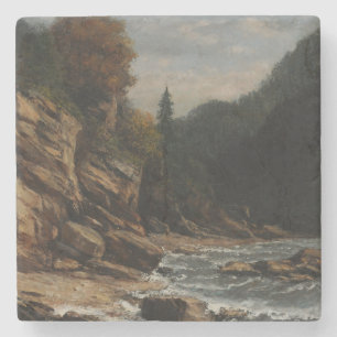 Bords du lac Léman - Gustave Courbet Stenen Onderzetter