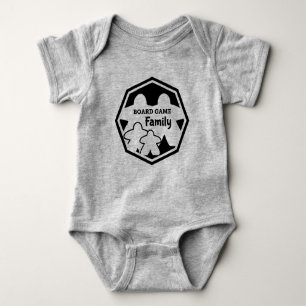 Bordspel Familie 2P2K Zwart Lijst Baby Shirt