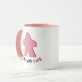 Bordspel Ik speel met roze Meeples Mok (Voorkant links)