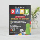 Bordspel Party Uitnodiging (Staand voorkant)