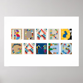 "Bordspellen" Bordspel Alfabet Poster