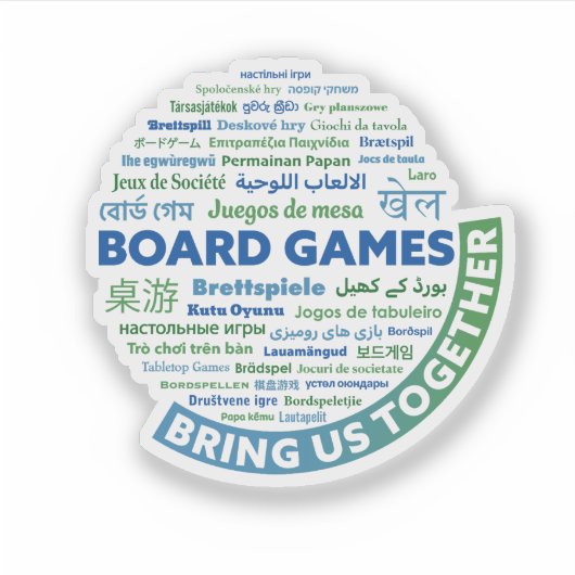 Bordspellen brengen ons samen vinyl Sticker (Voorkant)