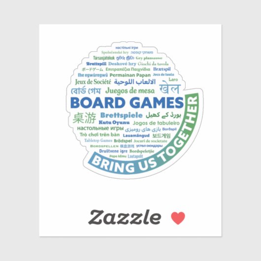 Bordspellen brengen ons samen vinyl Sticker (Vel)