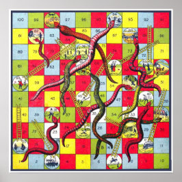  bordspellen - Kunstdruk Poster