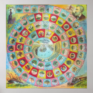  bordspellen - Kunstdruk Poster