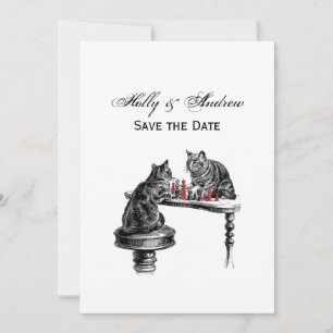 Bordspellen Twee katten spelen schaakwedstrijd Roo Kaart