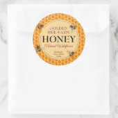 Borduren Bijen en Honingraat Ronde Sticker (Tas)