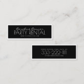 Borduurballon voor feestballon (zwart en wit) mini visitekaartje (Voorkant / Achterkant)