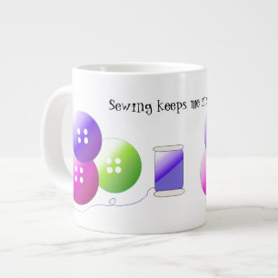 Borduurbenodigdheden met Moppige Spreuk Grote Koffiekop