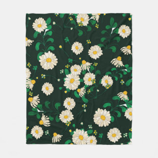Borduurbloemen en bladeren naadloos. Im Fleece Deken