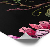 Borduurbloemen en vlinders, naadloos poster (Hoek)