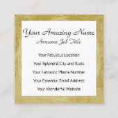 Borduurde libellen op gouden mandala vierkante visitekaartje (Achterkant)