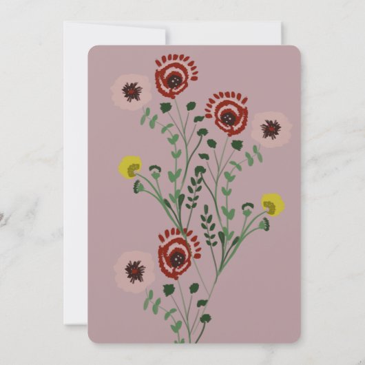 Borduurde Vrijgezellenfeest  Folie Kaart (Achterkant)