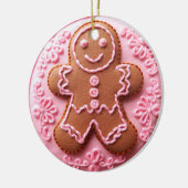 Borduureffect Kerst Gingerbread Man Foto Keramisch Ornament (Links)