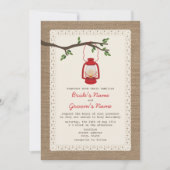 Borduurgeïnspireerd/olierijlantaarnkampeerbruiloft Kaart (Voorkant)