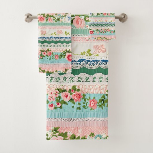 borduurkanteffect bad handdoek (Insitu)