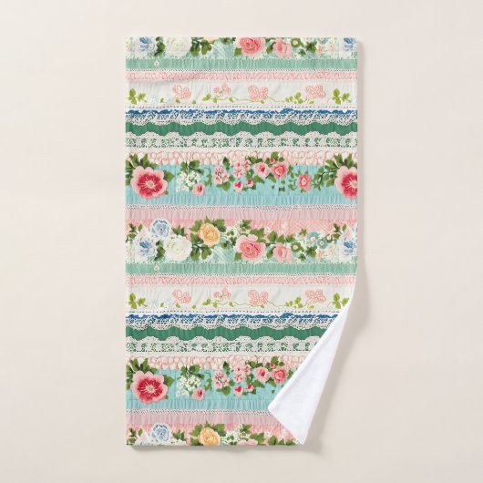 borduurkanteffect bad handdoek (Handdoek)